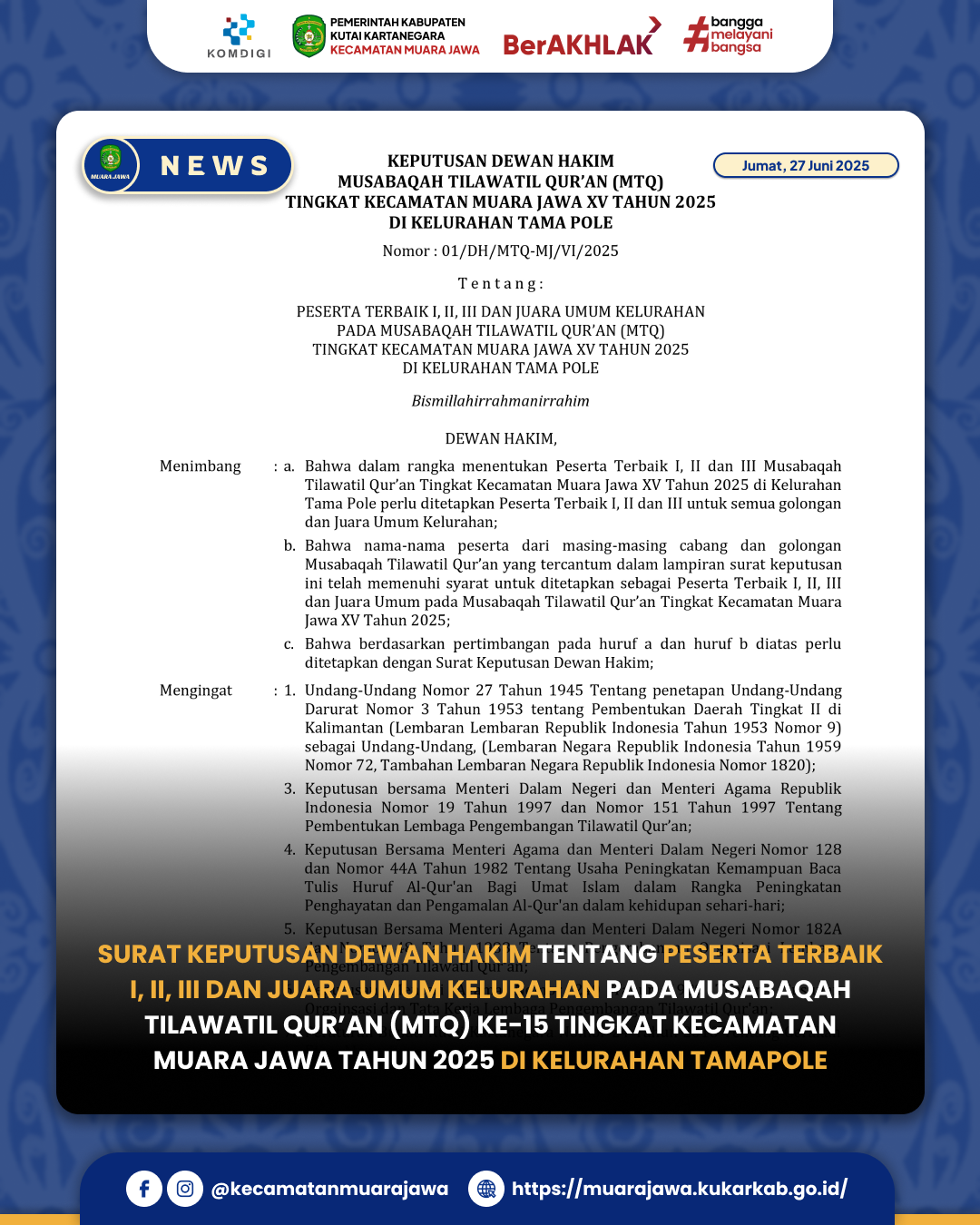 SK KEPUTUSAN HAKIM MTQ
